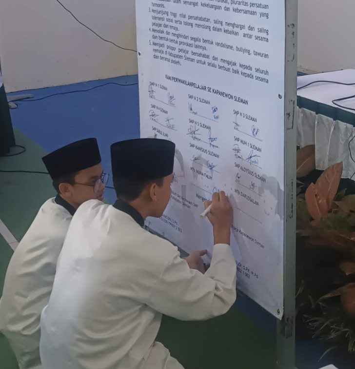 Penandatanganan deklarasi pelajar se-Kapanewon Sleman