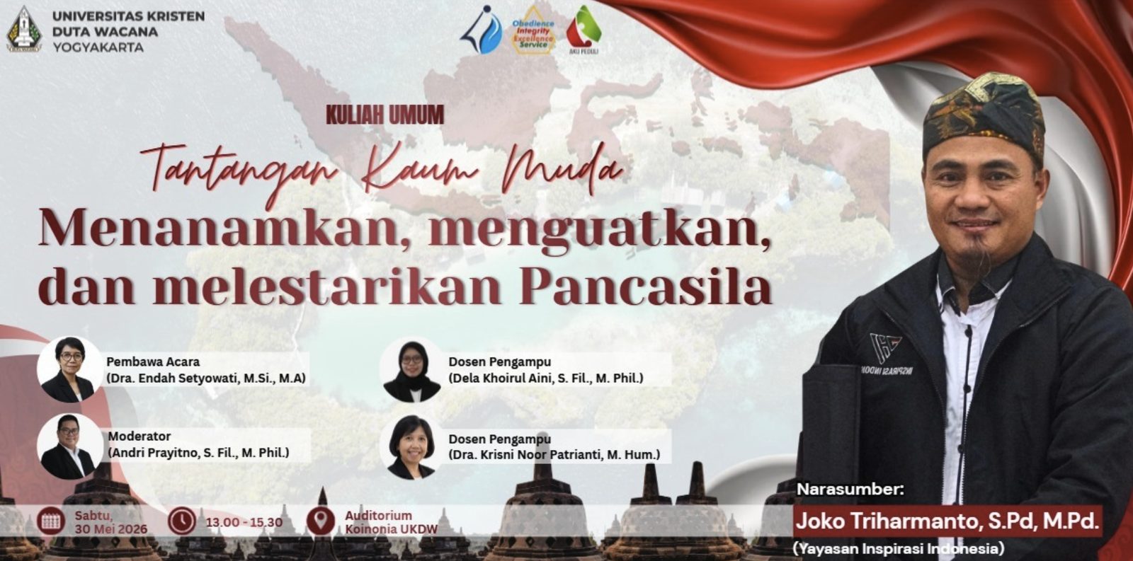 Banner kuliah umum Pancasila di UKDW
